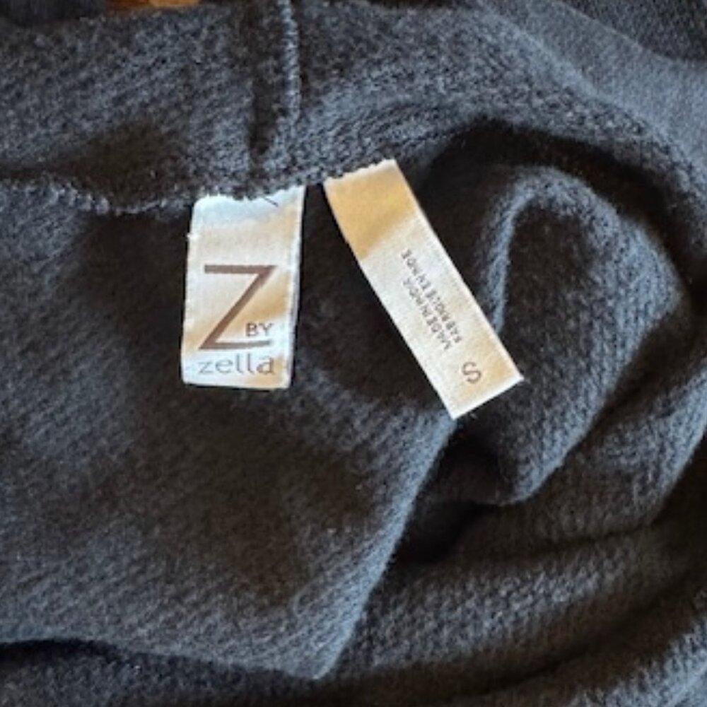 Z by Zella Black Pullover Hoodie White Drawstring Womens Sz S Oversized NWT 1011 - Picture 6 of 7